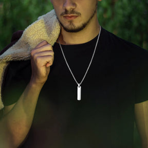 Colar Masculino Tag Personalizada Letra Banhado