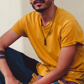 Colar Masculino Tag Personalizada Letra Banhado